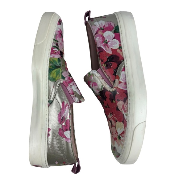 GUCCI DRY ROSE BOARD FLORAL PRINT LEATHER SLIP ON SKATE SNEAKERS - Picture 7 of 15